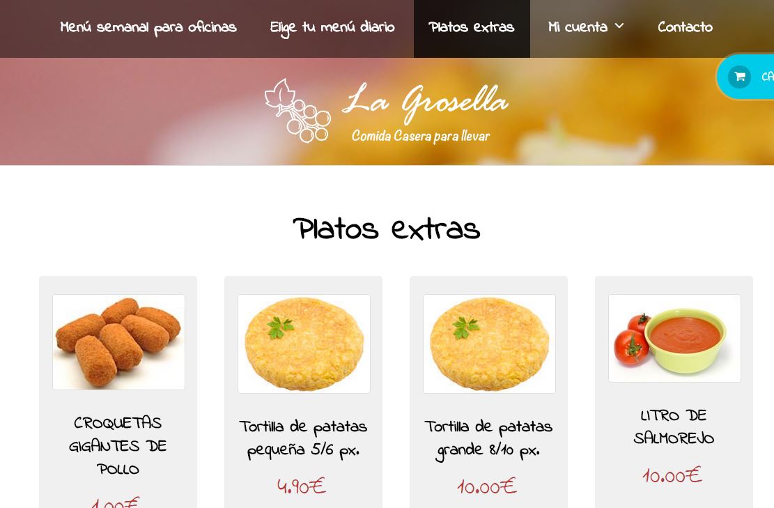 La Grosella, web de pedidos online