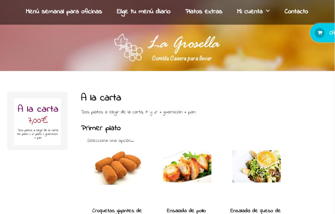 La Grosella, web de pedidos online